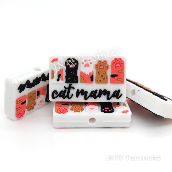 cat mom paws silicone focal beads