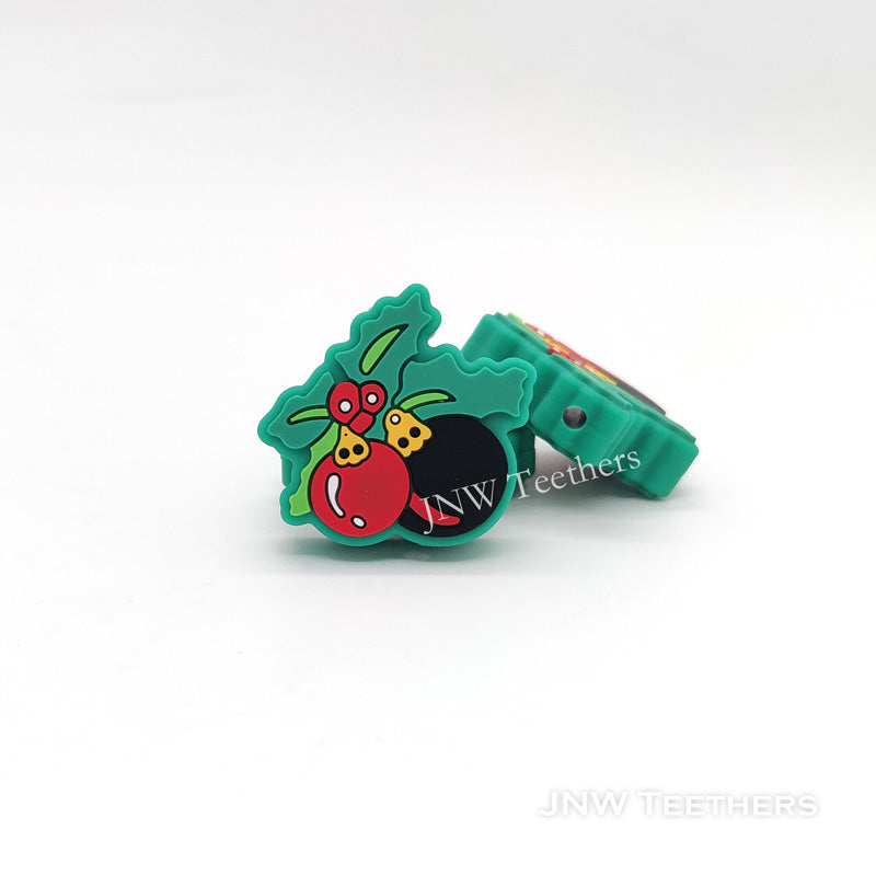 Christmas holly silicone focal beads