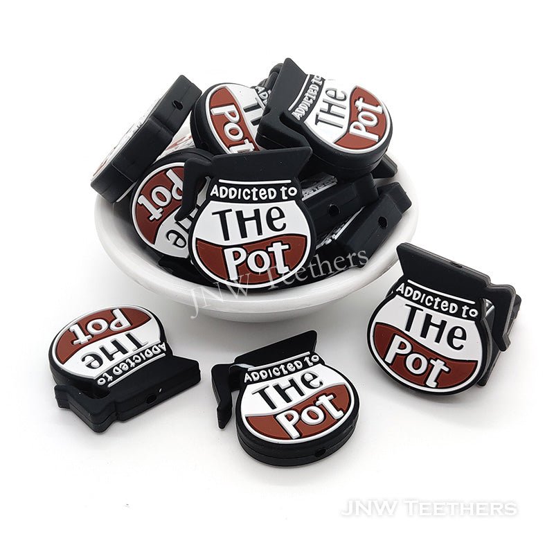 Coffee addicted to the pot silicone focal beads