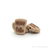 Coffee mug silicone focal beads beige