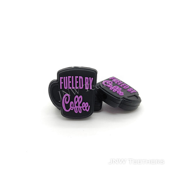 Fueled by Coffee Silicone Beads purple