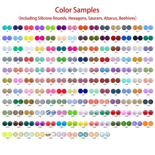 JNWTeethers silicone beads color samples