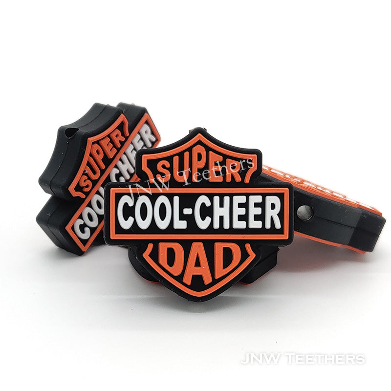 Cool cheer super dad silicone focal beads