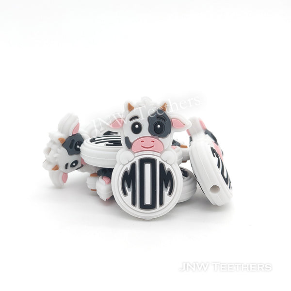 Cow Mom silicone focal beads