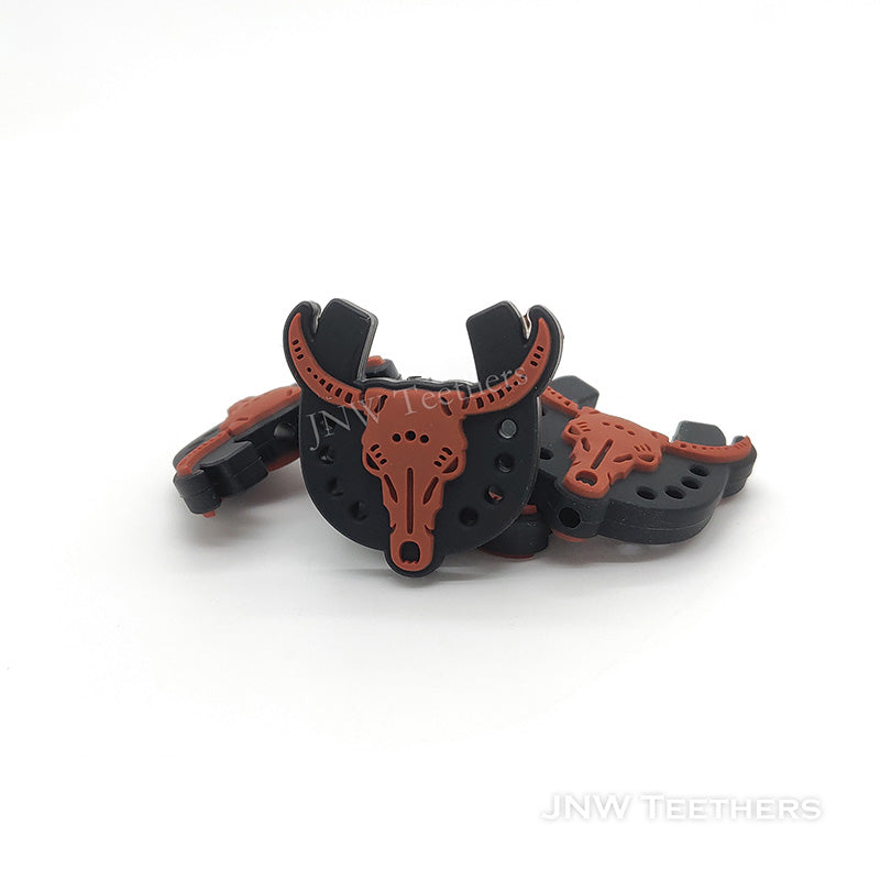 Brown Cow Head Silicone Focal Beads