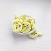 Cresent moon silicone focal beads cream yellow
