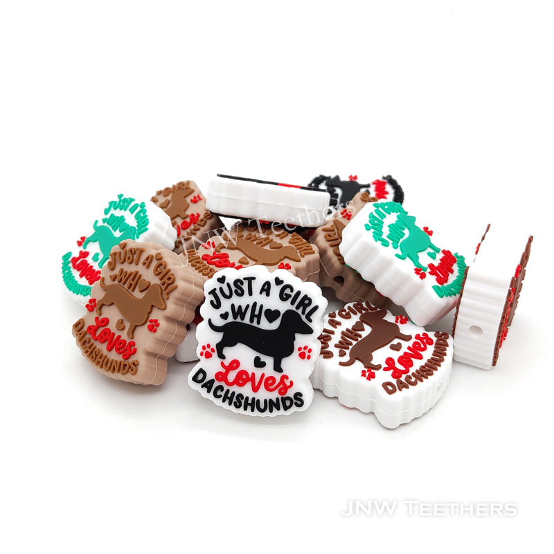 Dachshund silicone focal beads