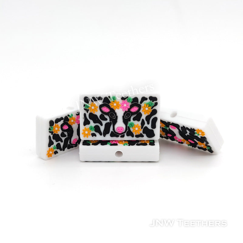 Daisy Dalmatian Cow Silicone Focal Beads