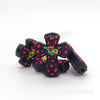 Daisy Dalmatian Cross Silicone Focal Beads Fuchsia