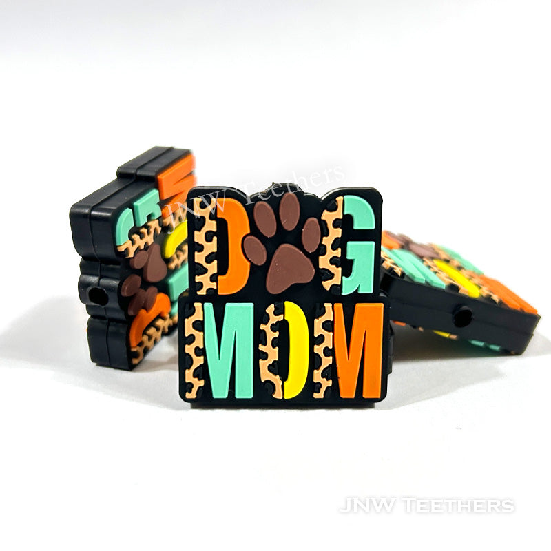 Dalmatian paw dog mom silicone focal beads