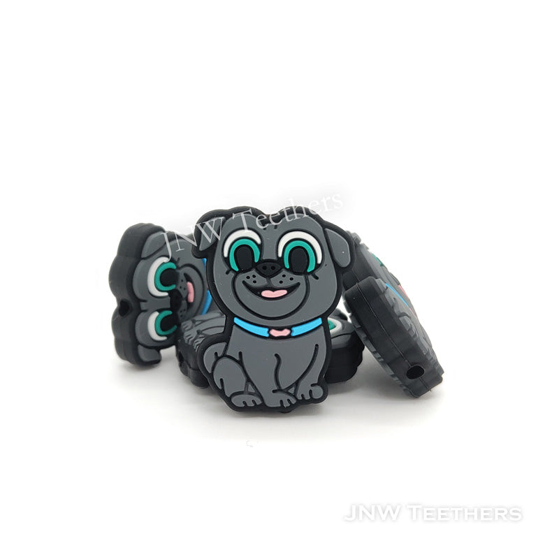 Dim Gray Dog Silicone Focal Beads