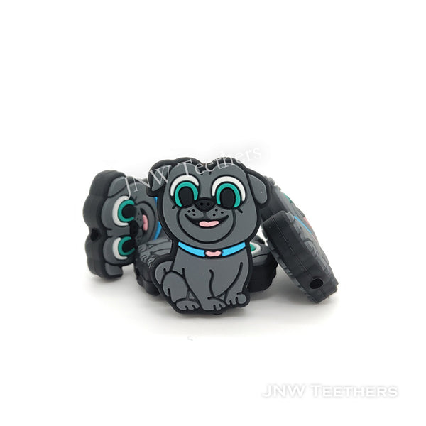 Dim Gray Dog Silicone Focal Beads