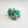 Dino silicone focal beads mint