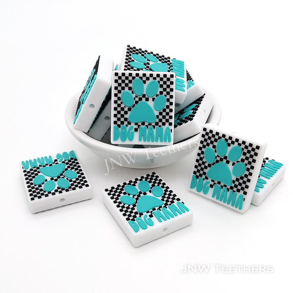 Dog Mama Paw silicone focal beads