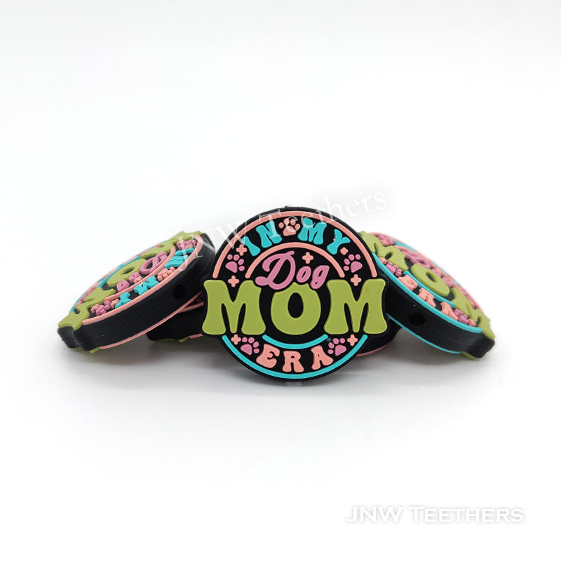 Dog mom silicone focal beads