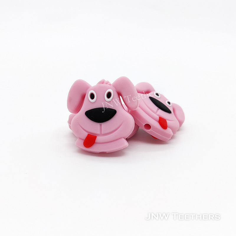 Pink Dog silicone focal beads