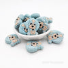 perles focales en silicone pour chien bleues