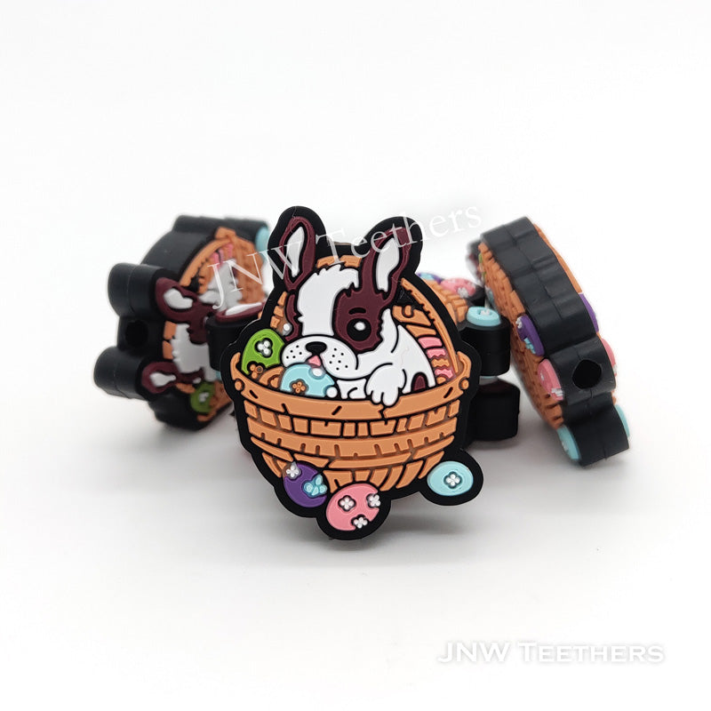dog protect Easter eggs silicone focal beads