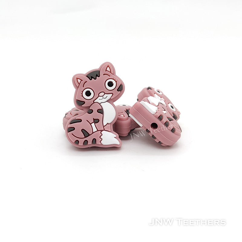 dusty rose cat silicone focal beads