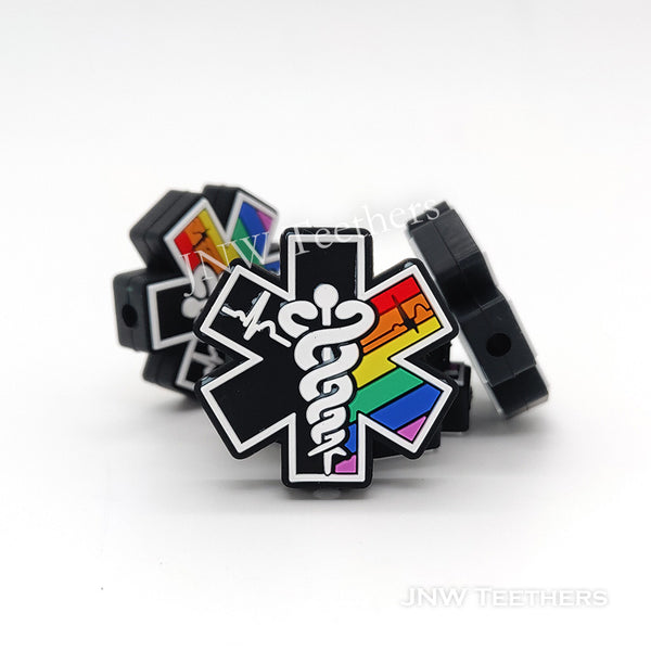 Rainbow Emergency Medical Services Silicone Focal Beads