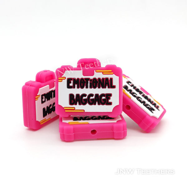 Fuchsia emotional baggage silicone focal beads