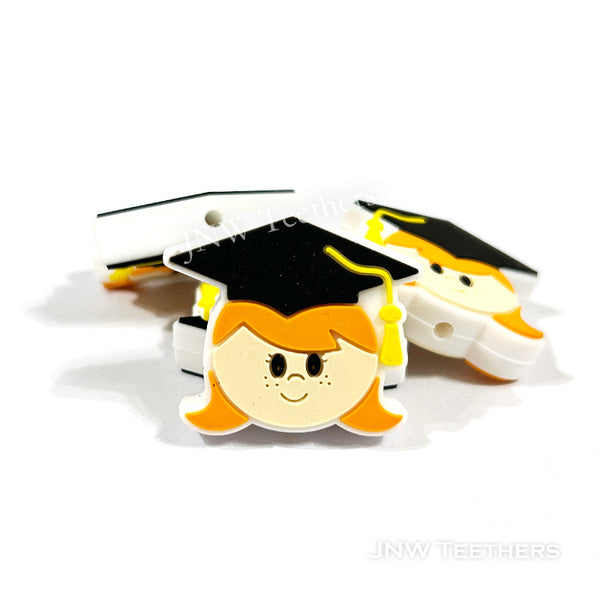 Graduation girls silicone focal beads