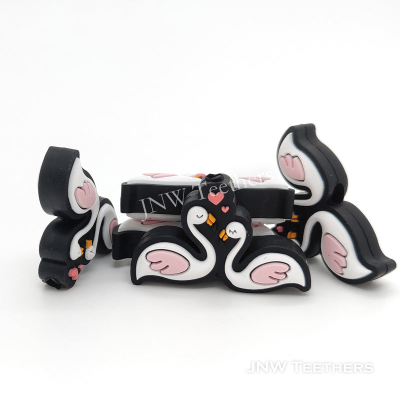 Swan silicone focal beads