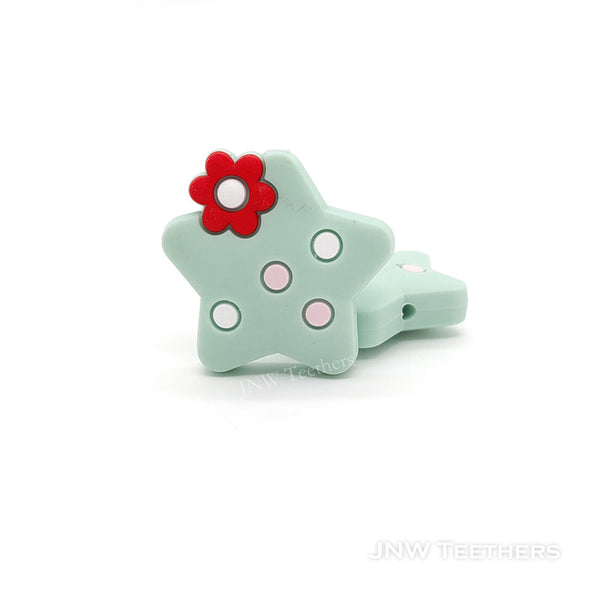 Star silicone focal beads mint