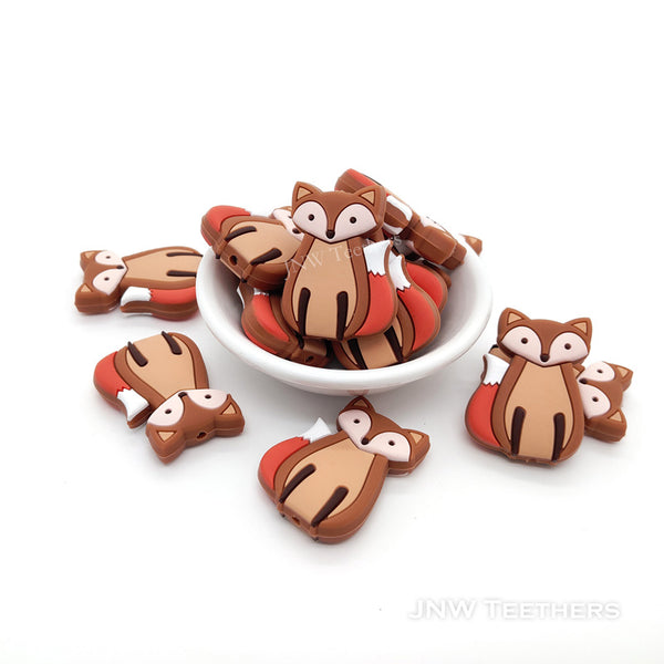 Cuentas focales de silicona zorro