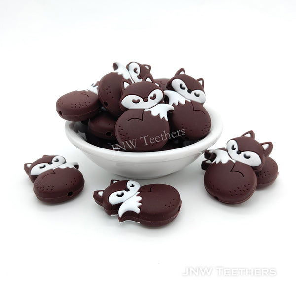 fox silicone focal beads chocalate