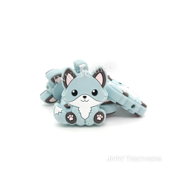 powder blue fox silicone focal beads