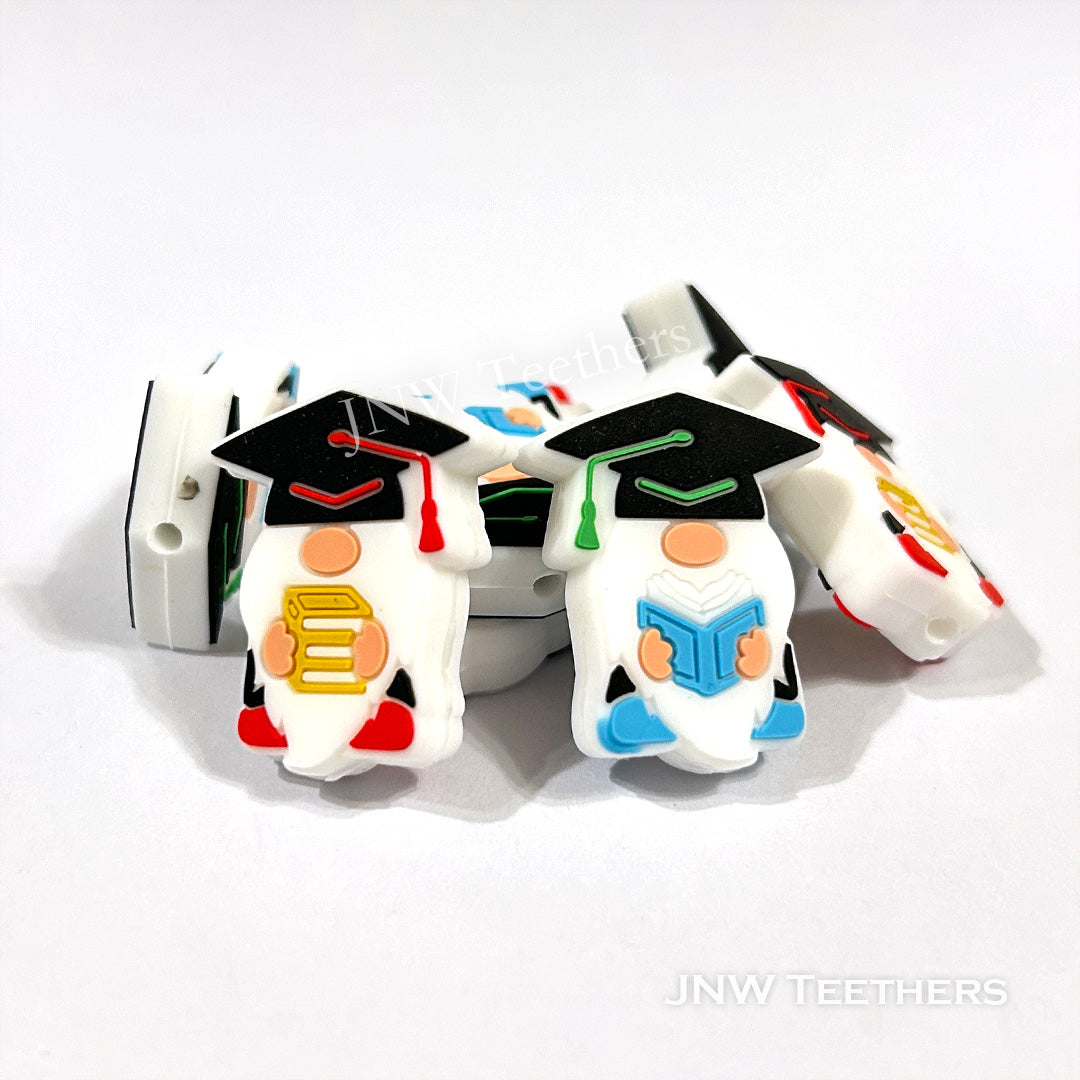 Graduation gnome silicone focal beads