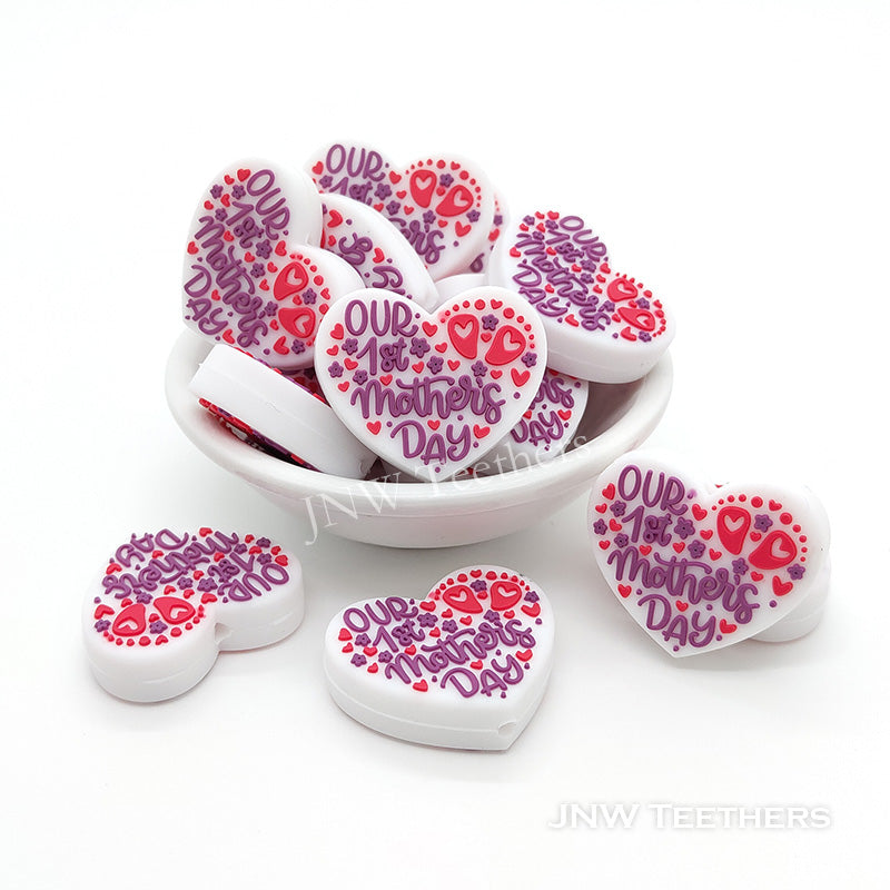 Our first Mother's Day heart shape silicone focal beads