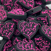 Pink Heart Shape with Love Hair Dresser Silicone Focal Beads