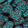 Turquoise Heart Shape with Love Hair Dresser Silicone Focal Beads