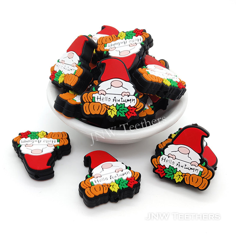 Autumn vibes pumpkin silicone focal beads
