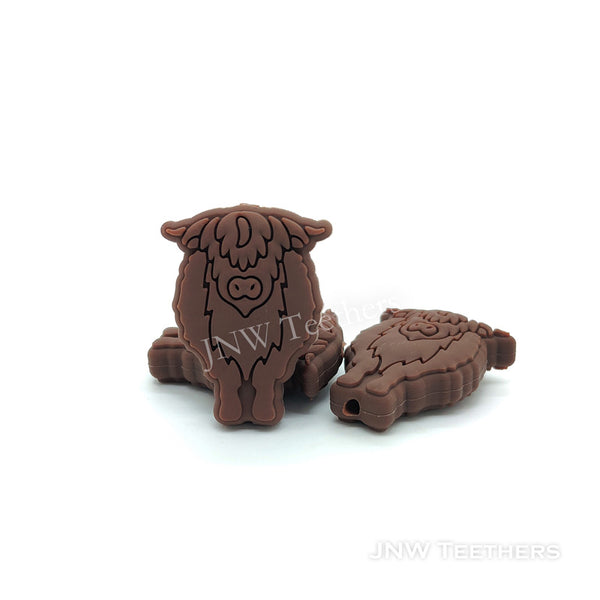 Cow bull silicone beads chocolate