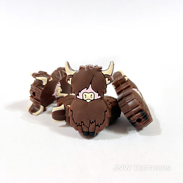 Highland cow silicone focal beads
