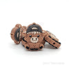 Highland cow in cap silicone focal beads gray