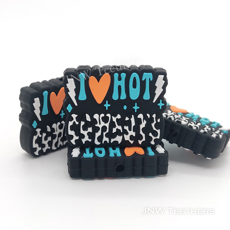 I love hot cowboys silicone focal beads  blue