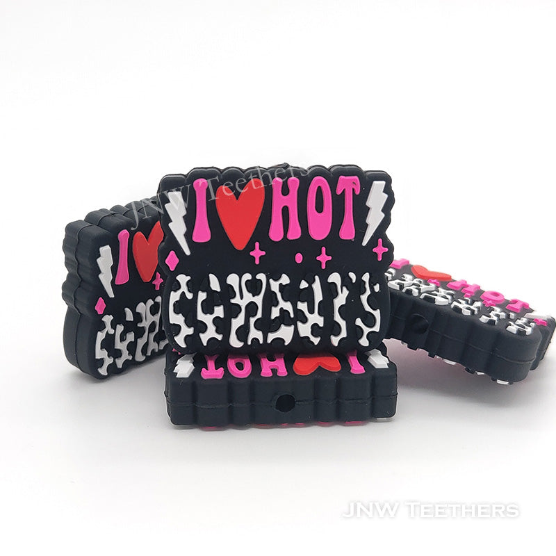 I love hot cowboys silicone focal beads fuchsia