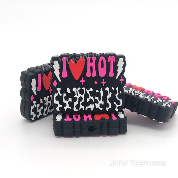 I love hot cowboys silicone focal beads fuchsia
