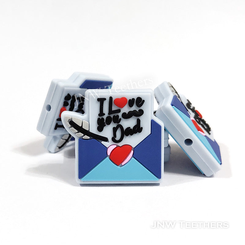 I love you dad letter silicone focal beads