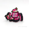 Fuchsia pink latte silicone focal beads