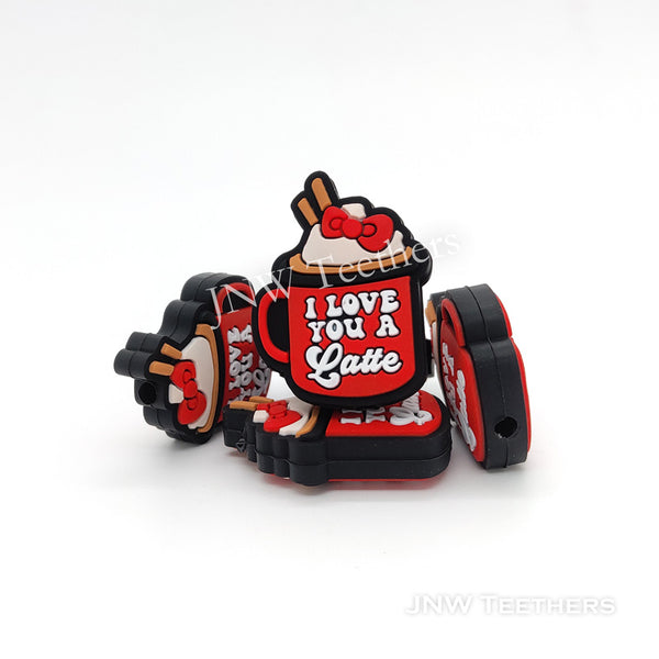 Red latte silicone focal beads