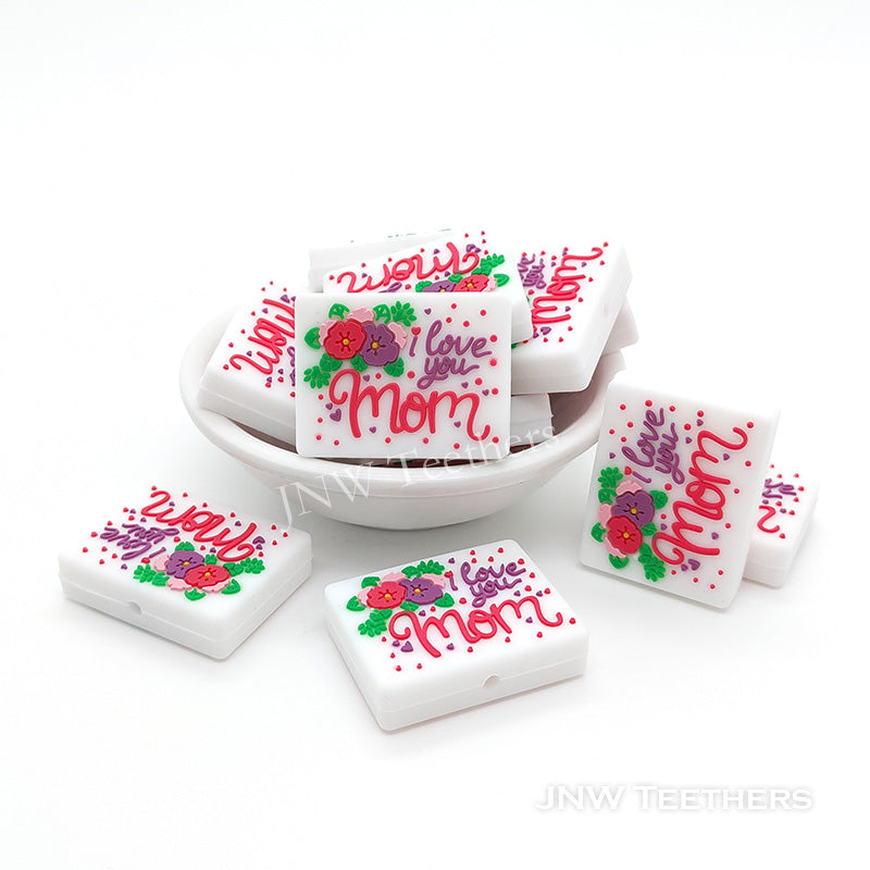 I love you mom silicone focal beads