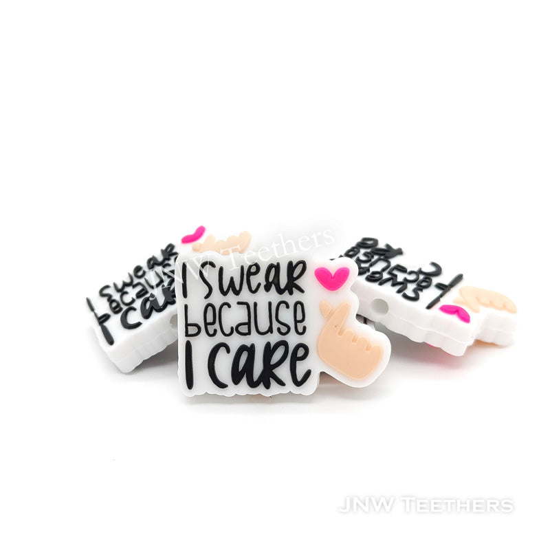 I swear because I care silicone focal beads