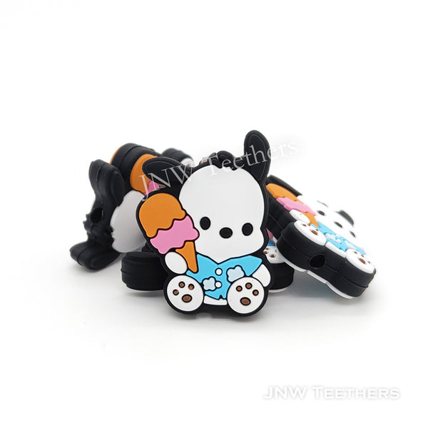 Ice cream dog silicone focal beads