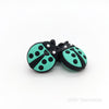 Turquoise Ladybug Silicone Focal Beads