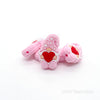 red heart Gnomes silicone focal beads light pink